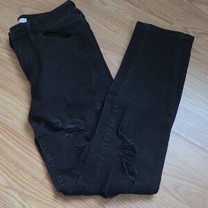 SO Women's Black Ripped Skinny Jeans